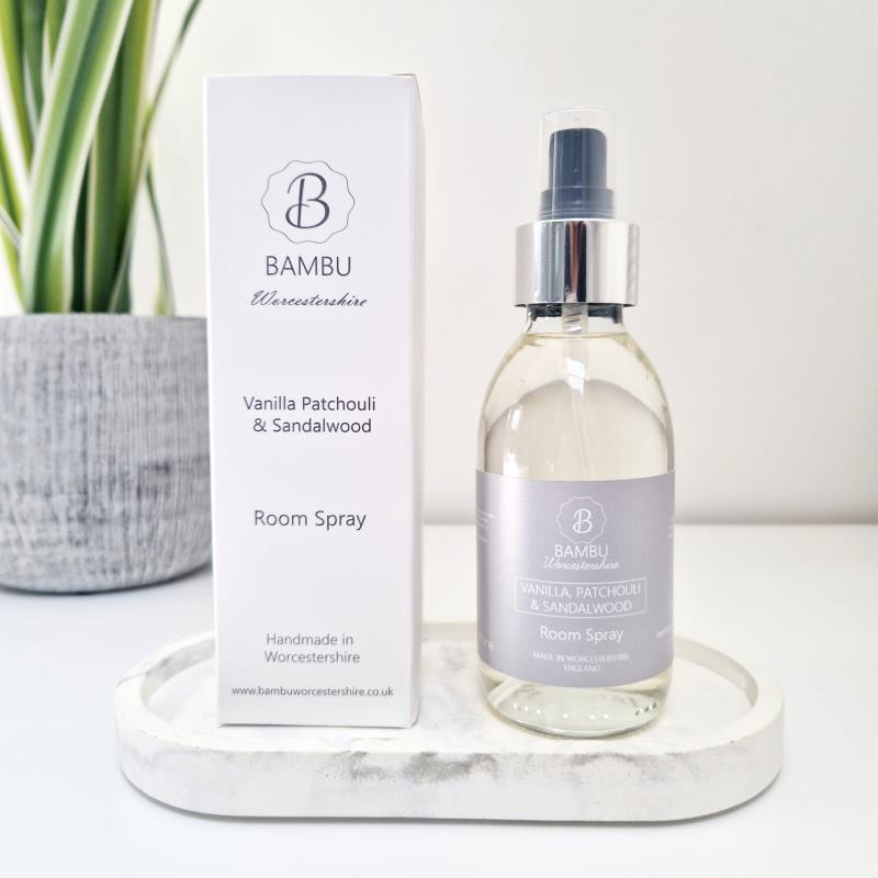 Product image for Bambu Worcestershire Vanilla Patchouli & Sandalwood Luxury Room Spray 150ml