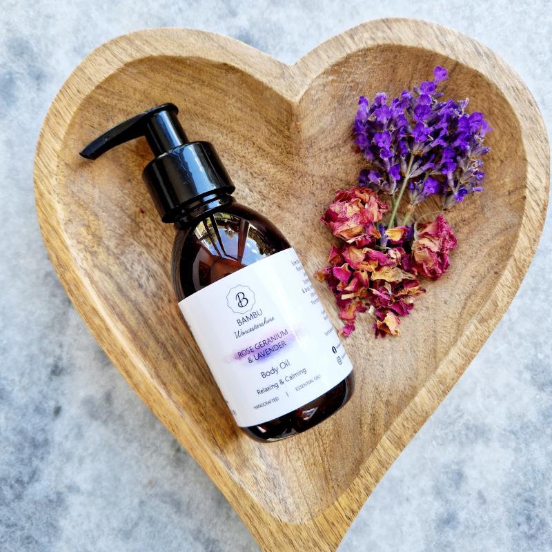 Product image for Bambu Worcestershire Rose Geranium & Lavender Body Oil / Massage Oil