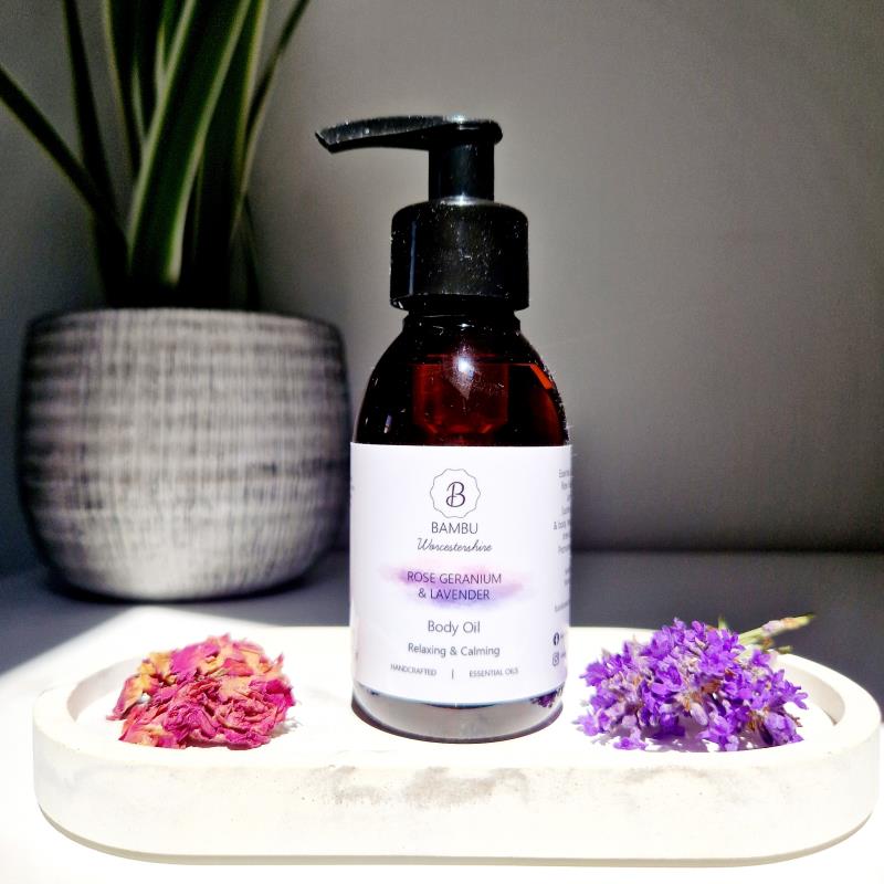 Rose Geranium & Lavender Body Oil / Massage Oil image 2